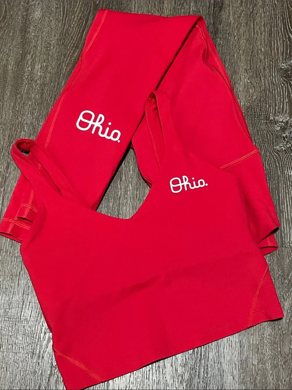Like New Lululemon Matching Align True Red - Ohio State Set. Size 6
